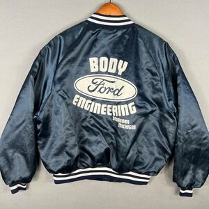 VTG King Louie Baseball Satin Jacket Mens XL Ford Body Engineering Dearborn USA‎